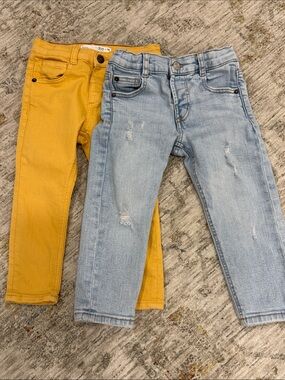 Zara 18mo-2yr Kids' Denim Jeans and Mustard Pants - Set of 2